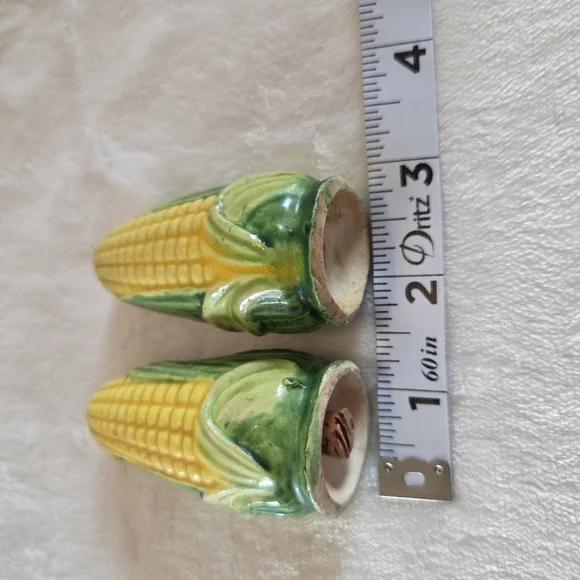 Vintage Japan Half Shucked Corn On the Cob Salt and Pepper Shakers Ceramic - Picture 6 of 8